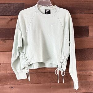 Nike Women's Light Green Lace-Up Sweatshirt